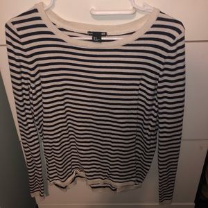 Light navy and cream striped sweater